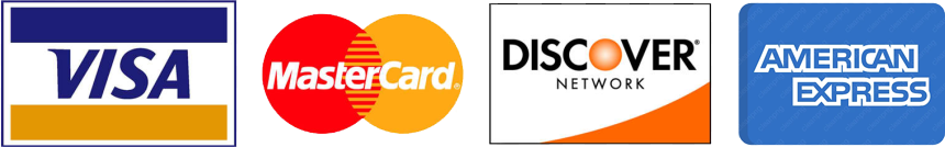 Visa, Mastercard, Amex, Discover